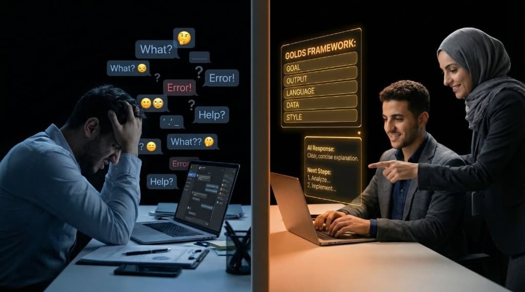 الخطاف: الفرق بين برومبت عشوائي وبرومبت بنظام GOLDS