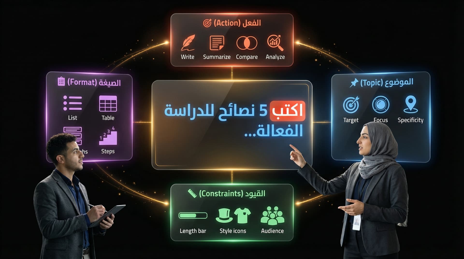 العناصر الأربعة للبرومبت الجيد